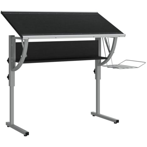 Mesa de escritorio puesto de trabajo muebles de ordenador estudio de artesanía informática y 110 x 53 x (58-87) cm negro 020023700