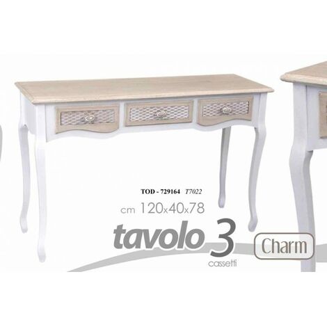 Mesa de escritorio shabby en estilo antiguo con encanto 120 x 40 x 78 h