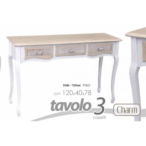 Mesa de escritorio shabby en estilo antiguo con encanto 120 x 40 x 78 h