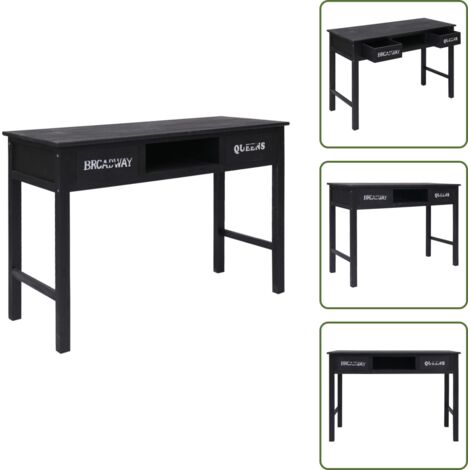 Mesa de escritorio - vidaXL Mesa consola de madera negra 110x45x76 cm - Mueble para teléfono