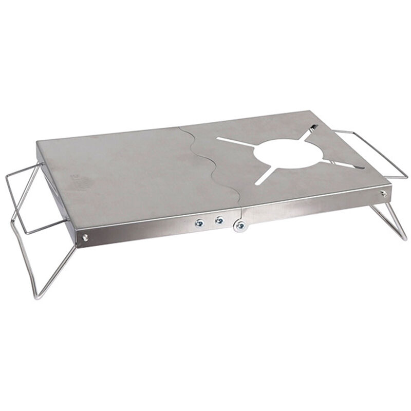 

Happyshopping - Mesa de estacion de cocina con soporte para estufa de campamento plegable a prueba de viento al aire libre con asas para acampar,