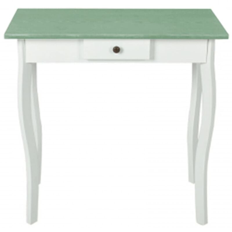 

vidaXL Mesa Consola de MDF Blanca y Verde Grisáceo - Blanco