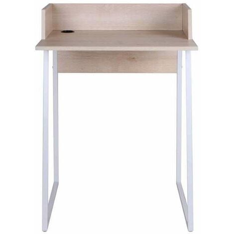 Mesa de estudio acabado roble/blanco, 84 cm(alto)60 cm(ancho) 48 cm(largo)