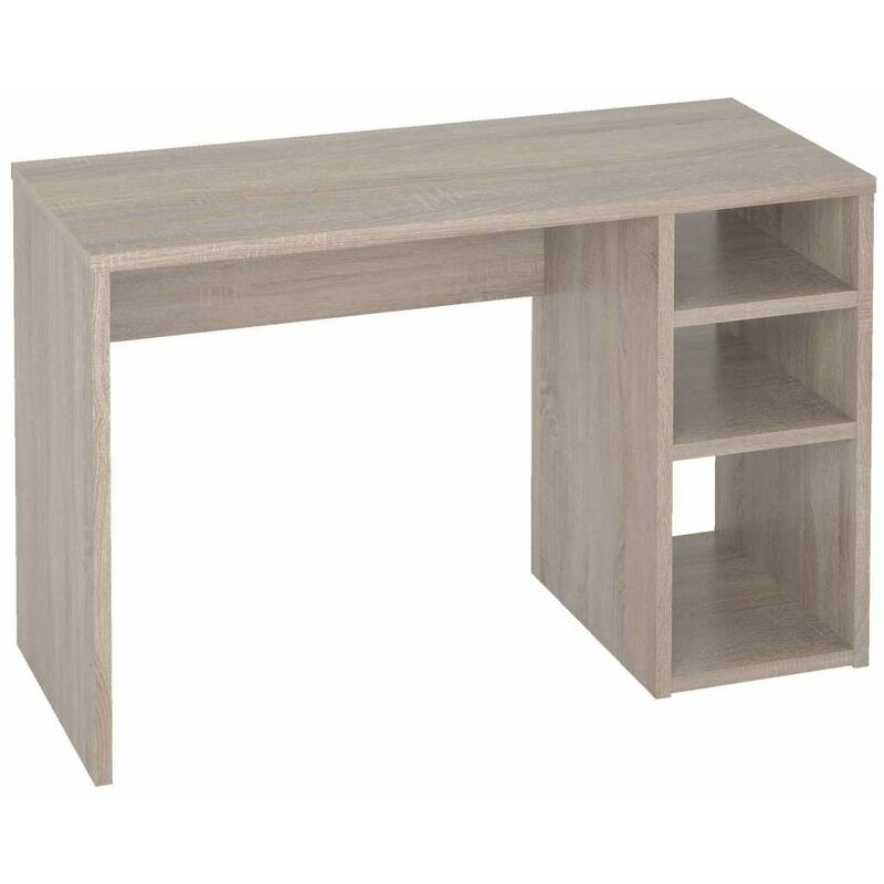 

Mesa de estudio con estantes acabado roble o blanco 75 cm(alto)120 cm(ancho)50 cm(fondo) Color ROBLE