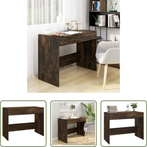 Mesa de estudio -  Escritorio madera de ingeniería roble ahumado 101x50x76,5 cm