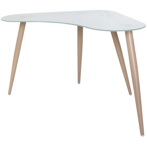 Mesa de estudio Md-Polar acabado cristal translúcido, 74cm(alto) x 60cm(ancho) x 120cm(fondo).