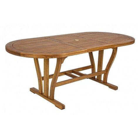 Mesa de exterior extensible ovalada de madera de acacia 150 - 200x90x h74 cm