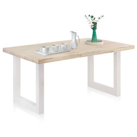 Mesa de exterior Masi Roble salvaje - Blanco 90cm (ancho) x 76cm (alto)