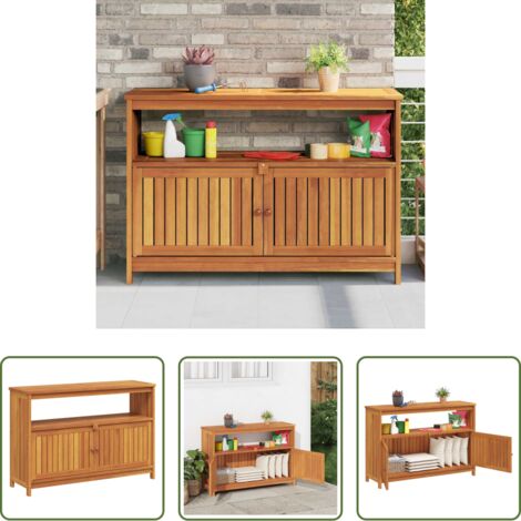 Mesa de exterior -  Mesa consola de jardín madera maciza acacia 110x35x75 cm