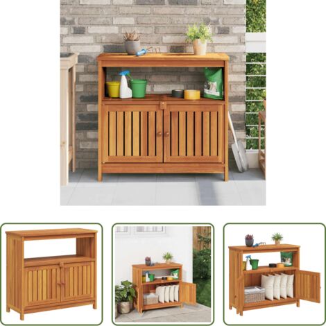 Mesa de exterior -  Mesa consola de jardín madera maciza acacia 80x35x75 cm