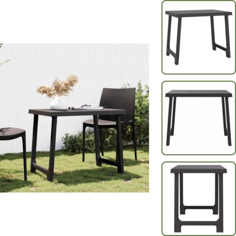 Mesa de exterior - vidaXL Mesa de camping aspecto de madera PP gris antracita 79x56x64 cm - Mesa de acampada