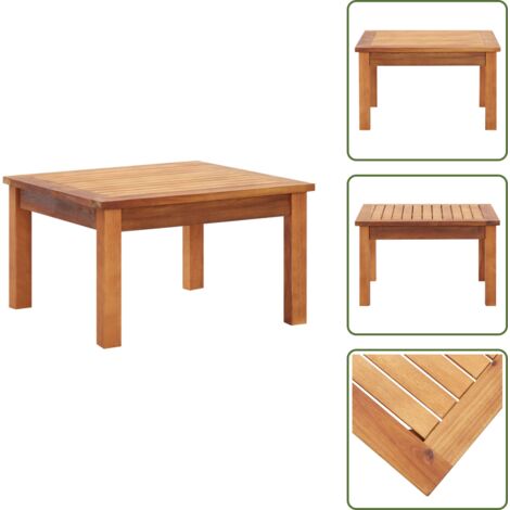 Mesa de exterior - vidaXL Mesa de centro de jardín madera maciza de acacia 60x60x36 cm - Mesa de jardín maciza