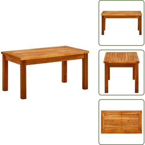 Mesa de exterior - vidaXL Mesa de centro de jardín madera maciza de acacia 70x40x36 cm - Mesa de jardín maciza