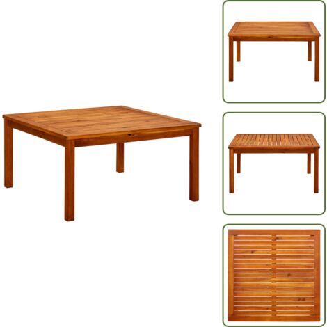 Mesa de exterior - vidaXL Mesa de centro de jardín madera maciza de acacia 85x85x45 cm - Mesa de jardín maciza