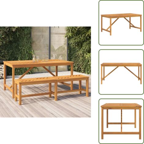 Mesa de exterior - vidaXL Mesa de comedor de jardín madera maciza de acacia 150x90x74 cm - Mesa de comedor de jardín