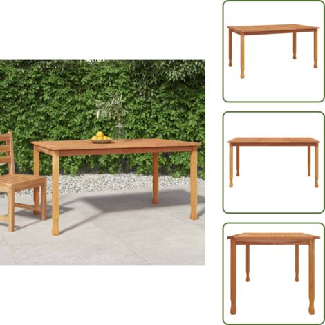 Mesa de exterior - vidaXL Mesa de comedor de jardín madera maciza de teca 150x90x75 cm - Mesa de jardín de madera