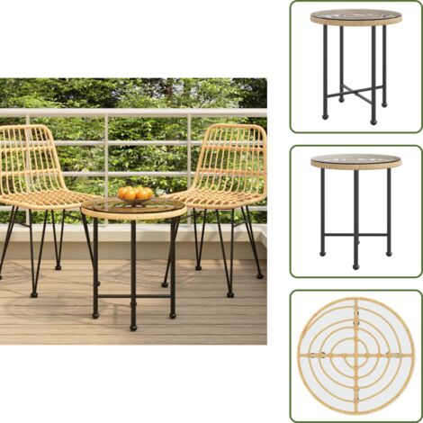 Mesa de exterior - vidaXL Mesa de comedor de vidrio templado y acero 50 cm - Mesa de bistró