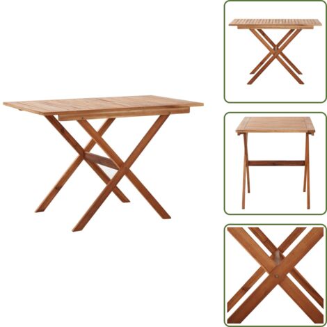 Mesa de exterior - vidaXL Mesa de jardín de madera maciza de acacia 110x67x74 cm - Mesa de balcón