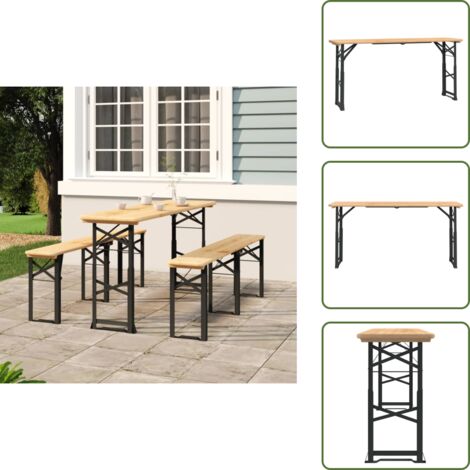 Mesa de exterior - vidaXL Mesa plegable de bar madera maciza abeto 170x50x75/105 cm - Mesa de picnic