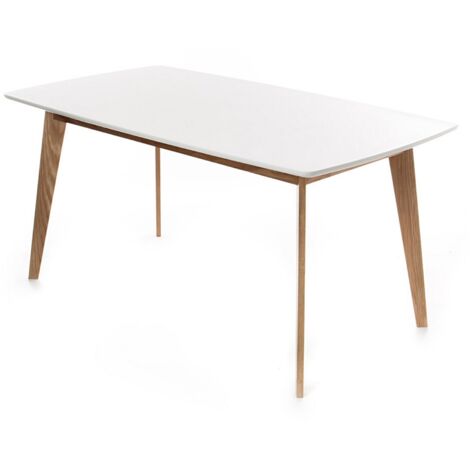 Mesa de fibra de madera blanca cm. Al.75 x L.160 x P.90