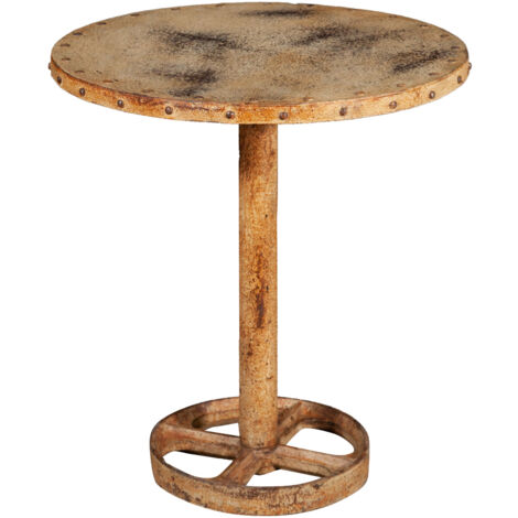 Mesa de forja Mesa redonda de exterior 61x67x61 cm Mesa de jardín Mesa de exterior e interior Muebles de jardín de hierro