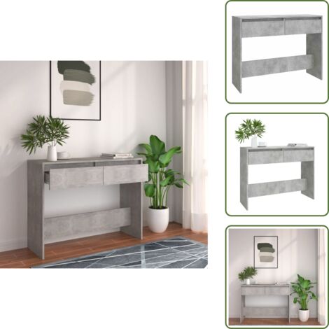Mesa de ingeniería - vidaXL Mesa consola madera de ingeniería gris hormigón 100x35x76,5 cm - Mesa gris hormigón