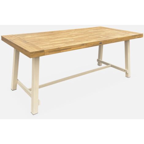 Mesa de interior/exterior de madera y metal, 6-8 plazas