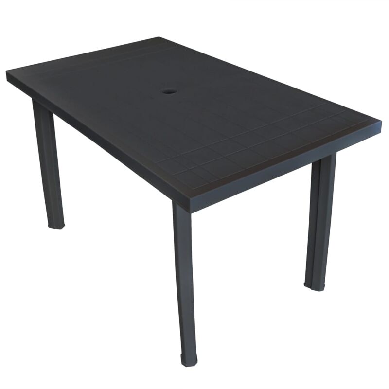 

vidaXL Mesa de jardín de plástico gris antracita 126x76x72 cm - Antracita