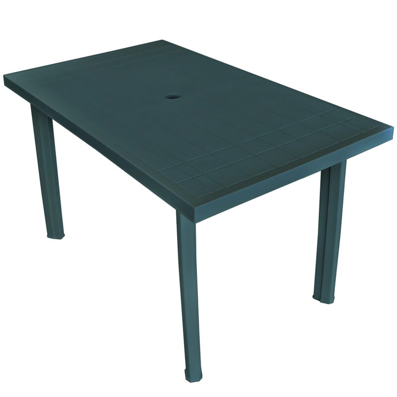 

Mesa de jardin 126x76x72 cm plastico verde