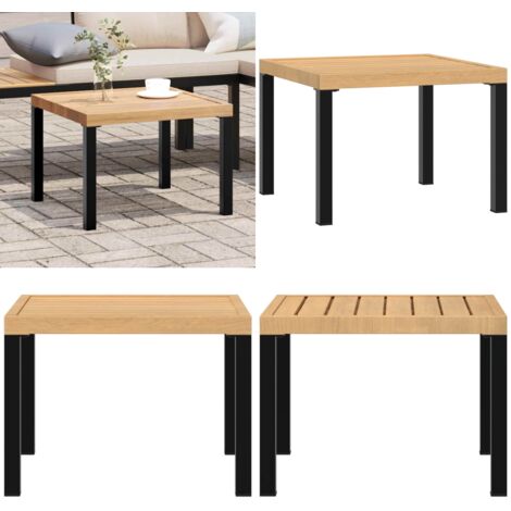 Mesa de jardín acero recubrimiento en polvo negro 55x55x39,5 cm - Mesa de patio - Mesa de centro