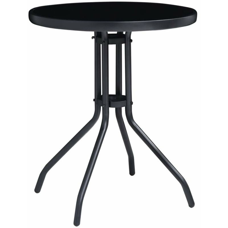 

Mesa de jardin acero y vidrio gris antracita y negro 60 cm