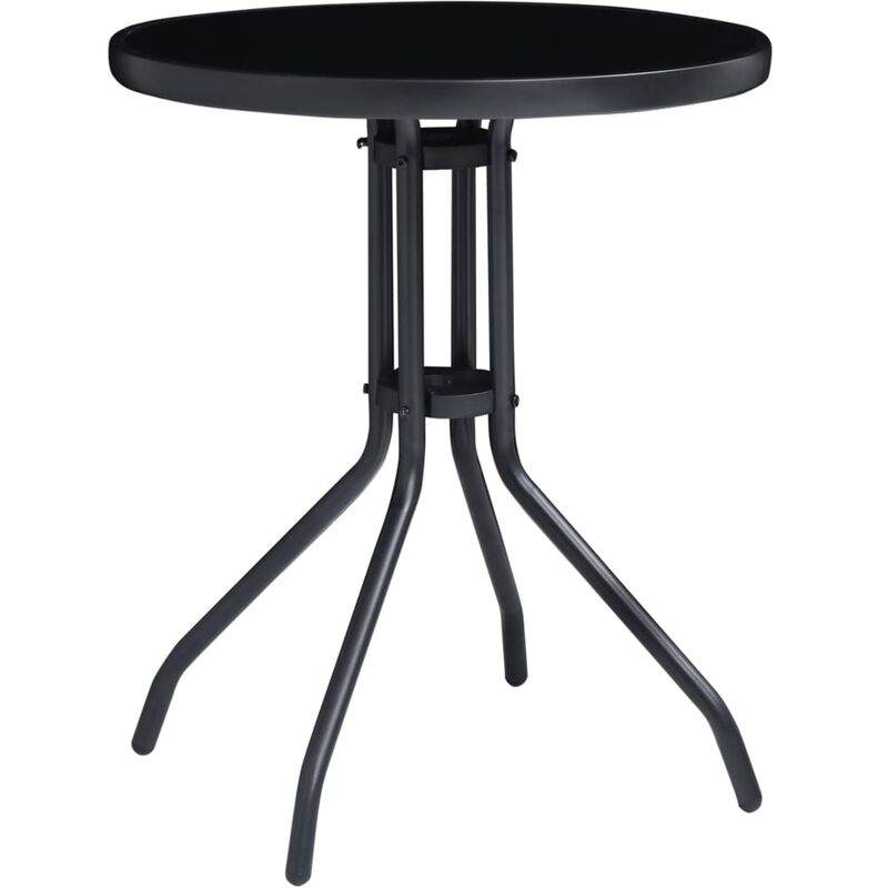 

Mesa de jardín acero y vidrio negro 60 cm