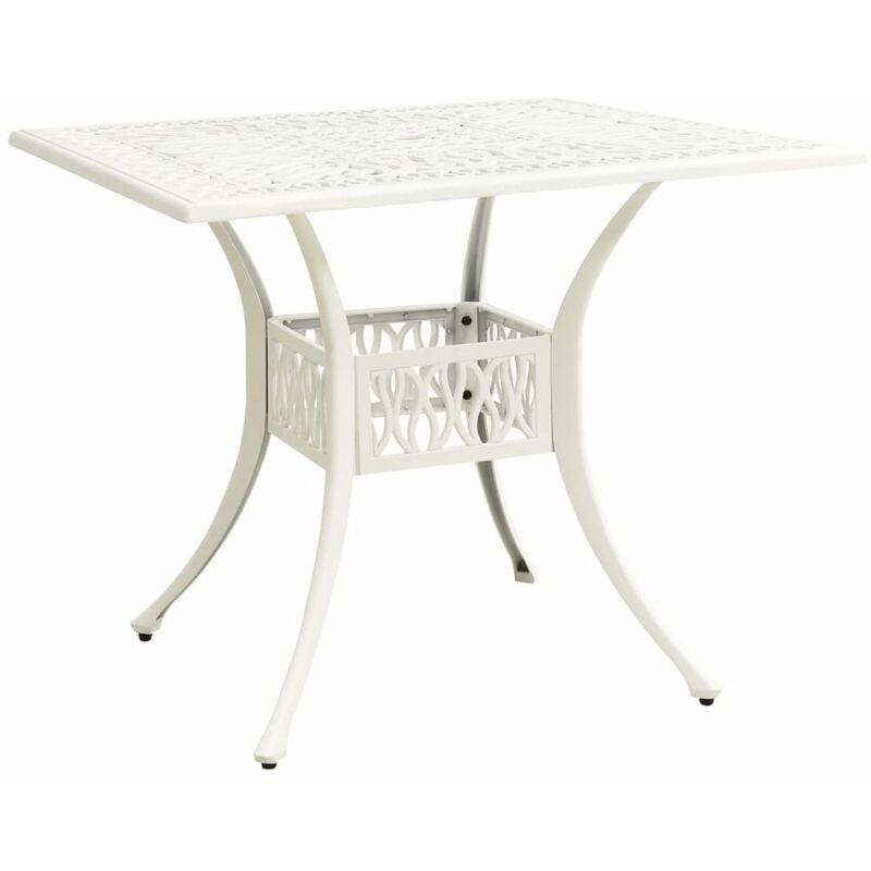 

Mesa de jardin aluminio fundido blanco 90x90x73 cm