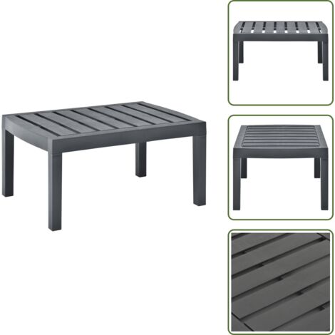 Mesa de jardín antracita - vidaXL Mesa de jardín de plástico gris antracita 78x55x38 cm - Mesa de jardín ligera
