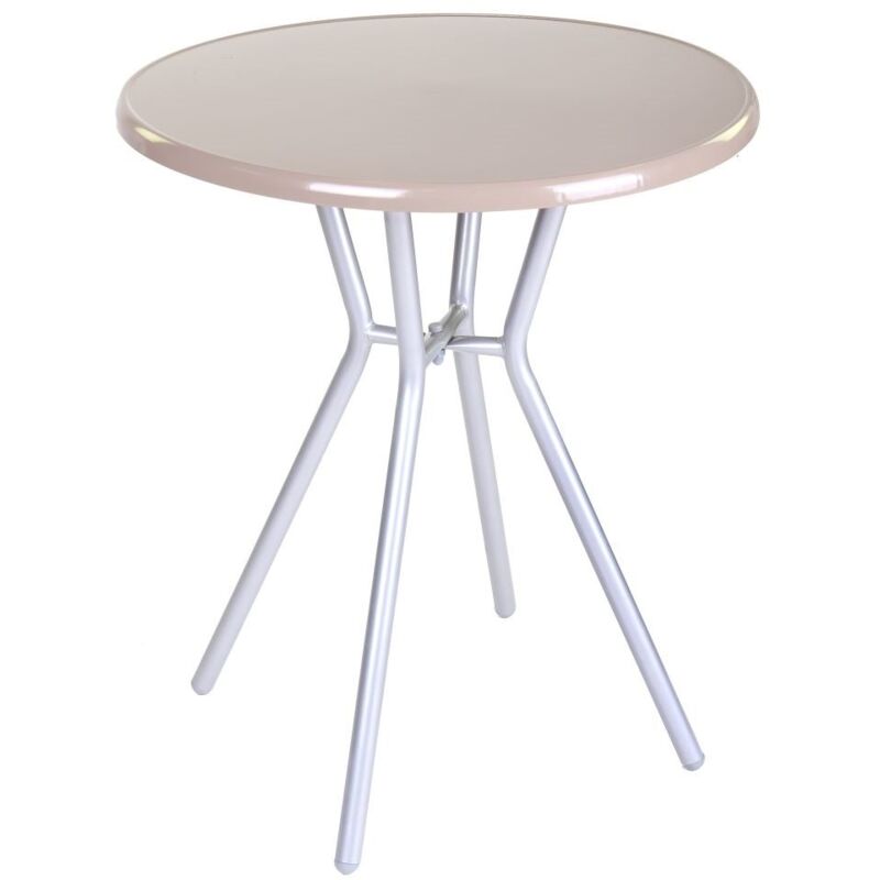 

Mesa de jardín Zoe auxiliar de acero gris y topo de Ø 60x70cm