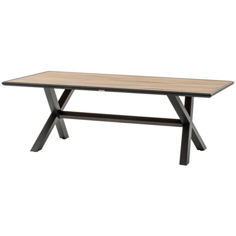 Mesa de jardín Axiome de eucalipto y grafito, 8 plazas - Hespéride