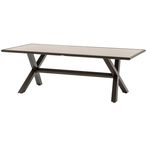 Mesa de jardín Axiome - praliné y marrón - 8 plazas de aluminio - Hespéride
