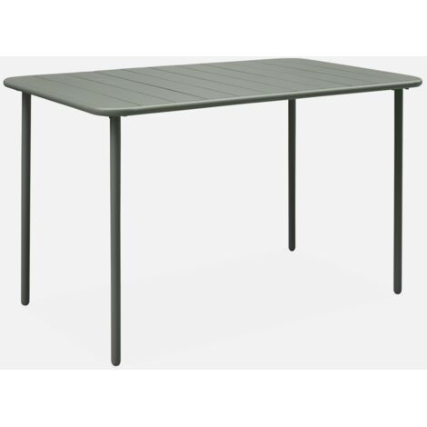 Mesa de jardín bistró de acero, 4 plazas, 120cm