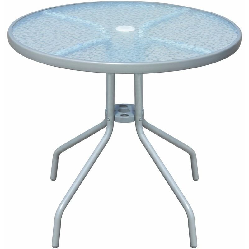

Mesa de jardin bistro de acero gris 80x71 cm