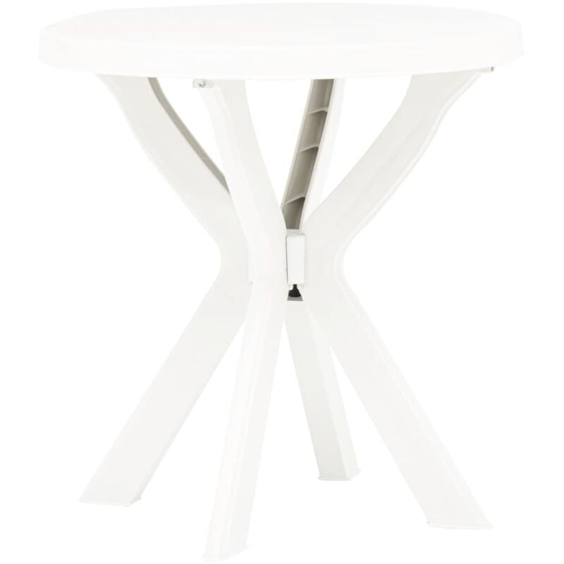 

vidaXL Mesa de Jardín Bistró de Plástico Ø70 cm Blanco - Blanco