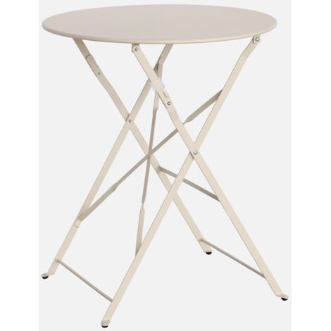 Mesa de jardín bistro plegable de metal 60cm, 2 plazas