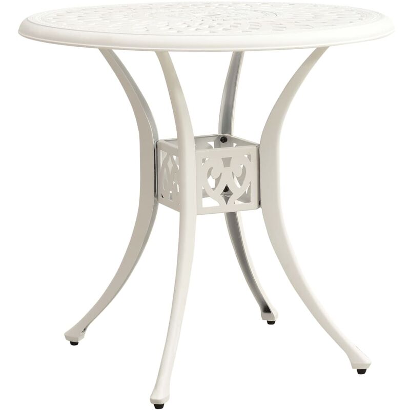 

Mesa de jardín blanco aluminio fundido 78x78x72 cm