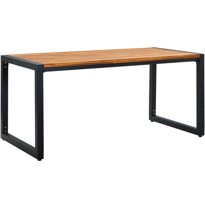 

Happyshopping - Mesa de jardin con patas forma de U madera acacia 160x80x75 cm