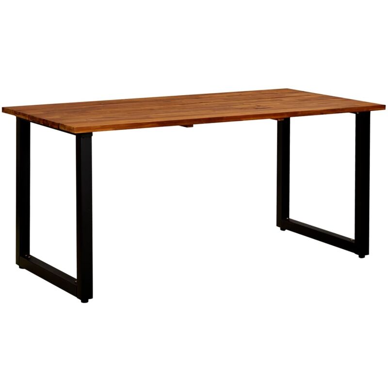 

vidaXL Mesa de jardín con patas forma de U madera acacia 160x80x75 cm - Marrón