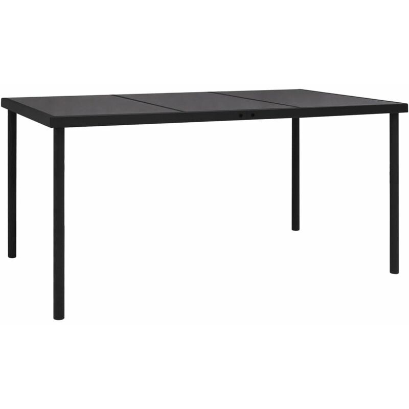 

Mesa de jardin con superficie cristal negro 150x90x74 cm acero