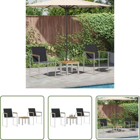 Mesa de jardín -  Conjunto de Comedor de Jardín 3 pcs Madera de Acacia Sólida