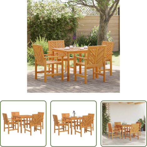 Mesa de jardín -  Conjunto de Comedor de Jardín 5 pcs Marrón