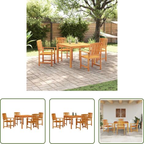 Mesa de jardín -  Conjunto de Comedor de Jardín 5 pcs Marrón