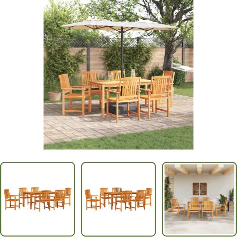Mesa de jardín -  Conjunto de Comedor de Jardín 7 pcs Marrón