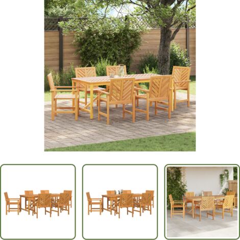 Mesa de jardín -  Conjunto de Comedor de Jardín 7 pcs Marrón